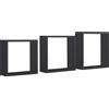 Sanitec Mensole a cubo da parete set di 3 pz componibile colore Nero mod. InCubo Slim