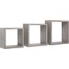 Sanitec Mensole a cubo da parete set di 3 pz componibile colore Rovere grigio mod. InCubo