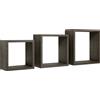 Sanitec Mensole a cubo da parete set di 3 pz componibile colore Rovere scuro mod. InCubo