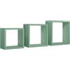 Sanitec Mensole a cubo da parete set di 3 pz componibile colore Verde acqua mod. InCubo