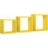 Sanitec Mensole a cubo da parete set di 3 pz componibile colore Giallo mod. InCubo