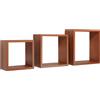 Sanitec Mensole a cubo da parete set di 3 pz componibile colore Ciliegio mod. InCubo