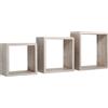 Sanitec Mensole a cubo da parete set di 3 pz componibile colore Rovere sagerau mod. InCubo