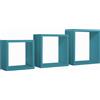 Sanitec Mensole a cubo da parete set di 3 pz componibile colore Blu atollo mod. InCubo