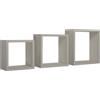 Sanitec Mensole a cubo da parete set di 3 pz componibile colore Marrone talpa mod. InCubo