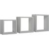 Sanitec Mensole a cubo da parete set di 3 pz componibile colore Grigio sasso mod. InCubo