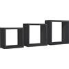 Sanitec Mensole a cubo da parete set di 3 pz componibile colore Nero mod. InCubo