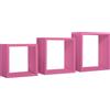 Sanitec Mensole a cubo da parete set di 3 pz componibile colore Fucsia mod. InCubo