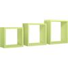 Sanitec Mensole a cubo da parete set di 3 pz componibile colore Verde mod. InCubo