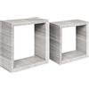 Sanitec Mensole a cubo da parete Set di 2 pz componibile colore Rovere imperiale mod. Ginevra