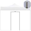 Divina Garden Telo laterale 6x2mt bianco impermeabile con porta avvolgibile per gazebo richiudibile 3x6mt