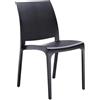 Divina Home Sedia set 4 pz in resina impilabile made in Italy design per interno esterno SOFIA Nera