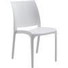 Divina Home Sedia set 4 pz in resina impilabile made in Italy design per interno esterno SOFIA Bianca