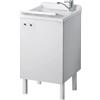 Negrari Lavatoio con mobile in nobilitato idrofugo W100 spessore 18 mm colore bianco 50x50 cm mod. Eco