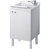Negrari Lavatoio con mobile in nobilitato idrofugo W100 spessore 18 mm colore bianco 50x45 cm mod. Eco