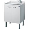Negrari Lavatoio con mobile in nobilitato idrofugo W100 spessore 18 mm colore bianco 60x50 cm mod. Eco