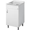 Negrari Lavatoio con mobile in nobilitato idrofugo W100 spessore 18 mm colore bianco 50x50 cm mod. Eco