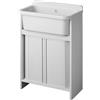 Negrari Mobile lavatoio salvaspazio in PVC colore bianco 55x35 cm mod. Orazio