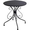 Vacchetti Tavolo in Metallo Antracite diametro 70 cm 72 cm mod. New Old