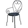 Vacchetti Sedia con braccioli in Metallo Antracite 49x48 cm 90 cm mod. New Old