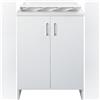 Negrari Lavatoio con mobile in nobilitato idrofugo W100 spessore 18 mm colore bianco 50x60 cm mod.