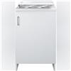 Negrari Lavatoio con mobile in nobilitato idrofugo W100 spessore 18 mm colore bianco 45x50 cm mod.