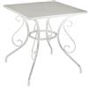 Vacchetti Tavolo in Metallo Bianco 70x70 cm 72 cm mod. New Old