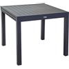 Vacchetti Tavolo estensibile in Alluminio Antracite 90/180x90 cm 73 cm mod. Sullivan