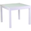 Vacchetti Tavolo estensibile in Alluminio Bianco 90/180x90 cm 75 cm mod. Boise