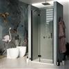 Idralite Porta Doccia 120CM H190 Vetro Trasparente mod. Flip Black Anta + Profilo