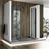 Idralite Porta Doccia 210CM H190 Vetro Trasparente mod. Flip Black Anta + Anta