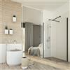 Idralite Box doccia Parete 90x160 CM 198 CM in vetro trasparente 8 MM mod. Walk in Black Corner