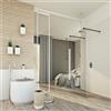 Idralite Parete doccia 75 CM 198 CM in vetro trasparente 8 MM mod. Walk in Black Free