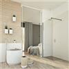 Idralite Parete doccia 120 CM 198 CM in vetro trasparente 8 MM mod. Walk in Black Lato