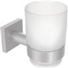 Metaform Porta spazzolini da parete Satinato in Acciaio Inox e vetro Mod. Hotel Maison Satin