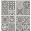 Divina Home Piastrelle in LTV PVC autoadesive da pavimento parete Set 22 pz 2 mt2 30x30 effetto maiolica Vintage