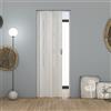 Forte Porta a Soffietto da Interno in PVC Palissandro Bianco con vetro Satinato 83x214 cm mod. Maya