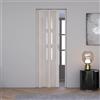 Forte Porta a Soffietto da Interno in PVC Bianco Orizzontale Rilievo con vetro Satinato 83x214 cm mod. Maya