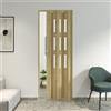 Forte Porta a Soffietto da Interno in PVC Rovere Cognac Chiaro con vetro Satinato 83x214 cm mod. Maya