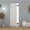 Forte Porta a Soffietto da Interno in PVC Pino Bianco con vetro Satinato 83x214 cm mod. Maya