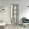 Forte Porta a Soffietto da Interno in PVC Tessuto Grigio con vetro Satinato 83x214 cm mod. Maya