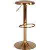 Flash Furniture Serie Madrid Sgabello da bar in metallo regolabile in altezza con poggiapiedi, senza schienale, regolabile in altezza bar o bancone, colore: oro