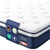 VASAGLE Materasso, Materasso Matrimoniale, Memory Foam con Gel, Rigidità Media, 7 Zone, Rivestimento Traspirante Rimovibile e Lavabile in Lavatrice RMZ214QZ02