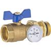 NT NOYON & THIEBAULT Valvola Dritta 1 con Manopola Blu per Collettore Riscaldamento a Pavimento | Regolazione Precisa | Chiusura Affidabile | Installazione Facile | NOYON & THIEBAULT
