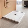 SUNXURY SMC Piatto doccia bianco 100x80 cm, con forma quadrata, piatto doccia antiscivolo piatto incluso scarico