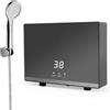 Btstil Mini scaldabagno istantaneo Tankless, 5,5 kW, con pannello di visualizzazione digitale a LED, scaldabagno elettrico istantaneo per bagno, cucina (con soffione doccia)