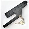 Generico Maniglia Cremonese Cariglione Nera con Serratura a Cilindro, 2 Chiavi Incluse, Interasse 128mm, Cassa 145x22x18mm