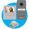 Came Kit videocitofonico monofamiliare include videocitofono moderno vivavoce PLX V con display LCD da 5" bianco per audiolesi, targa esterna LHS V/01 con un pulsante di chiamata e alimentatore
