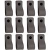 Brute Strength - Maniglie in pelle - 12,5 x 2,5 cm - Grigio - 12 pezzi