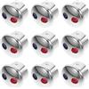 Ipetboom Indicatori Temperatura Rubinetto Caldo Freddo, Manopola Acqua 10 Pezzi | ABS Argento, Installazione Semplice e Fit, per Cucina e Bagno, Design Elegante
